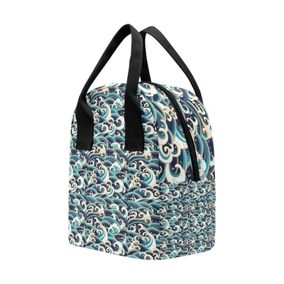 Surf Wave Pattern Insulated Lunch Bag