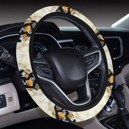 Buffalo Head Pattern Print Design 03 Steering Wheel Cover with Elastic Edge