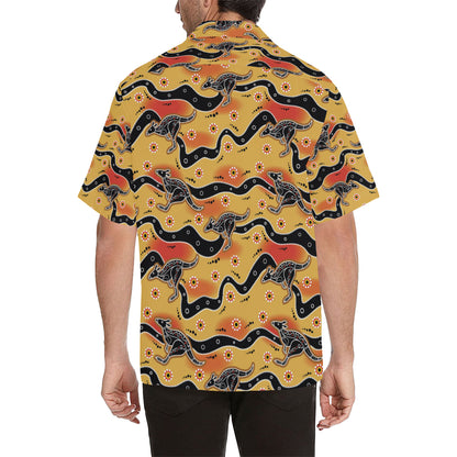 Kangaroos Aboriginal  Pattern Print Design 06 Men's Hawaiian Shirt