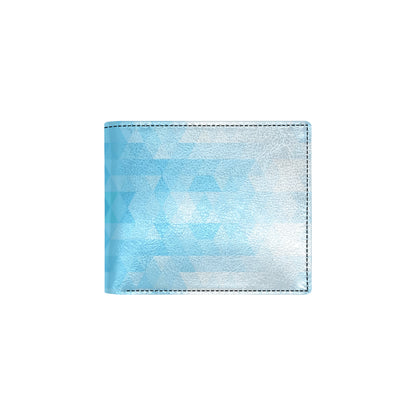 Geometric Blue Pattern Print Design 01 Men's ID Card Wallet