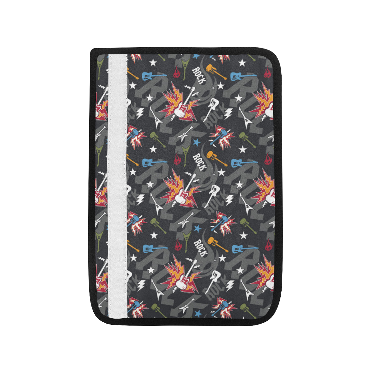 Rock and Roll Pattern Print Design A01 Car Seat Belt Cover