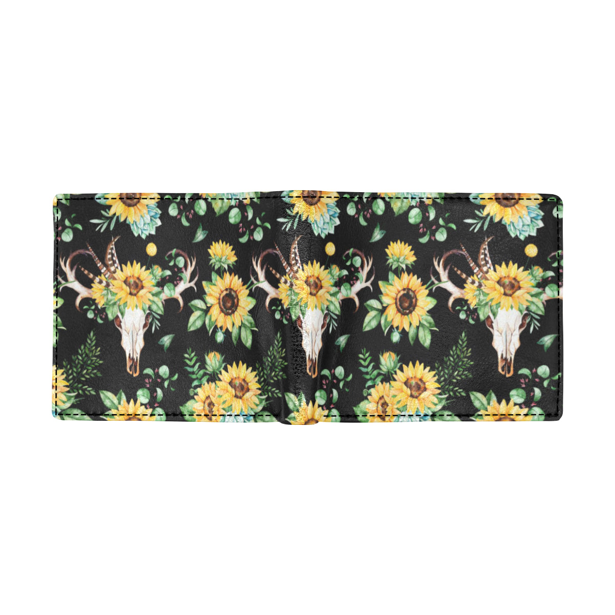 Sunflower Pattern Print Design SF08 Men's ID Card Wallet