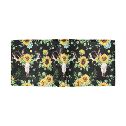 Sunflower Pattern Print Design SF08 Men's ID Card Wallet