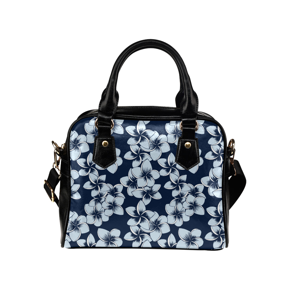 Plumeria Pattern Print Design A02 Shoulder Handbag