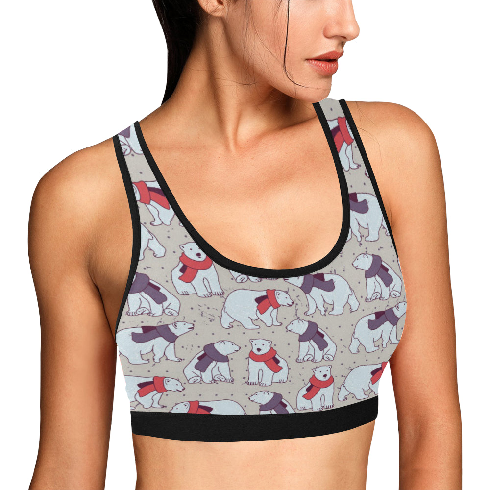 Polar Bear Pattern Print Design PB04 Sports Bra