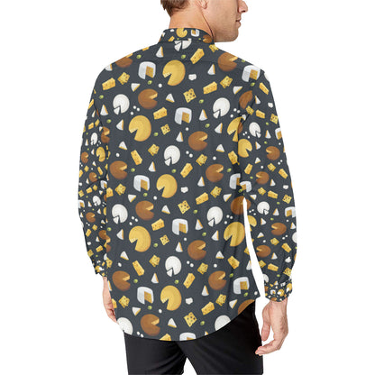 Cheese Pattern Print Design 03 Men's Long Sleeve Shirt