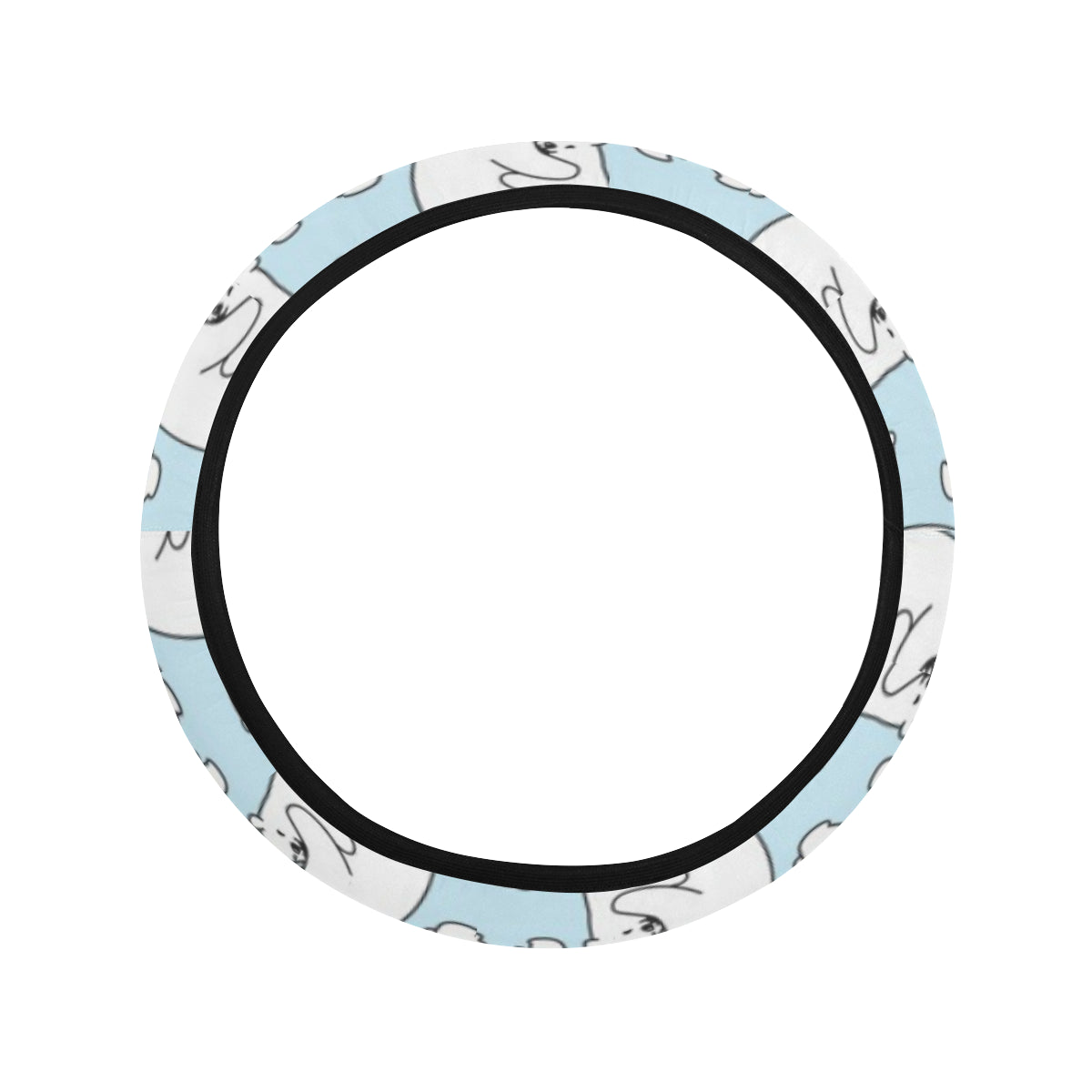 Polar Bear Pattern Print Design PB08 Steering Wheel Cover with Elastic Edge
