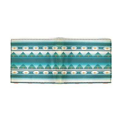 Blue Tribal Aztec Men's ID Card Wallet