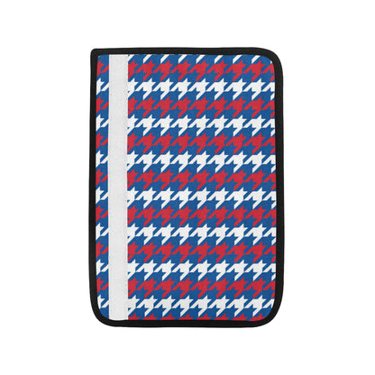 Patriotic Houndstooth Pattern Print Design A02 Car Seat Belt Cover