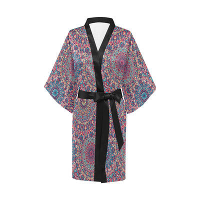 Boho Pattern Print Design 05 Women's Short Kimono