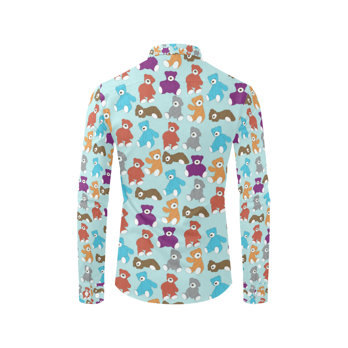 Bear Cute Pattern Print Design 03 Men's Long Sleeve Shirt