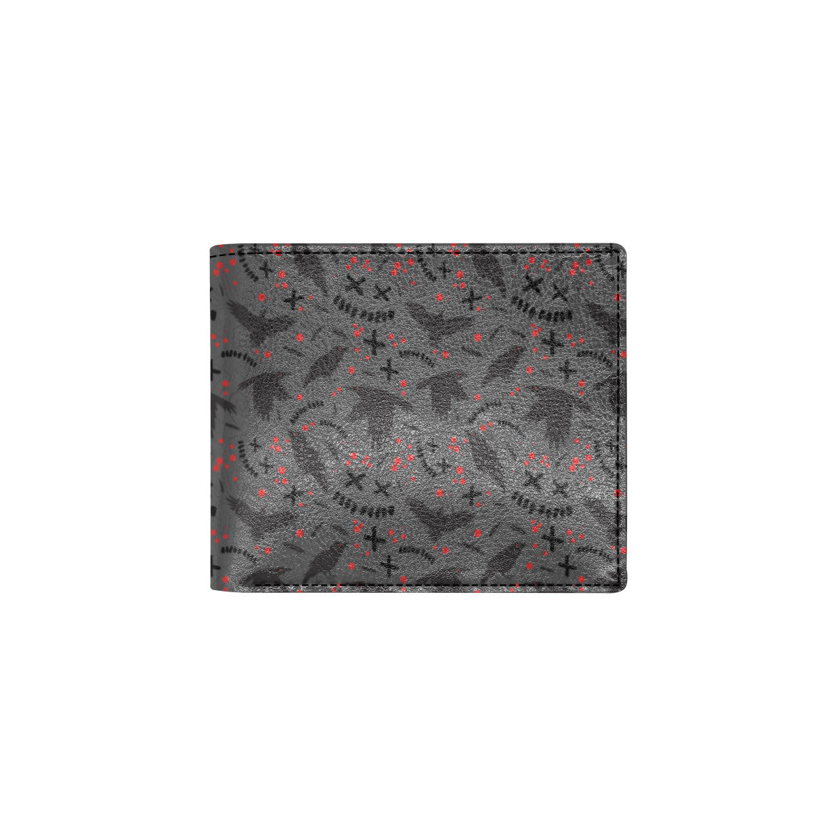Crow Pattern Print Design 02 Men's ID Card Wallet