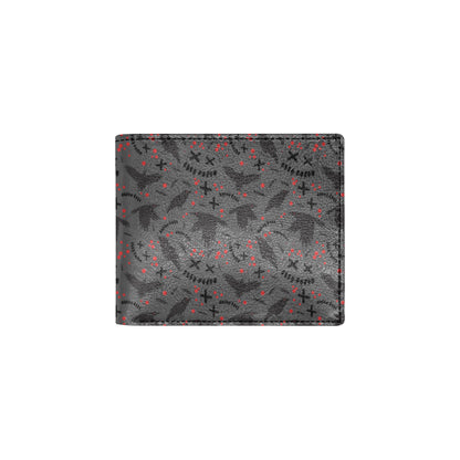 Crow Pattern Print Design 02 Men's ID Card Wallet
