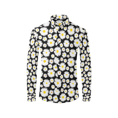 Daisy Pattern Print Design 01 Men's Long Sleeve Shirt
