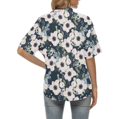 Anemone Pattern Print Design AM02 Women's Hawaiian Shirt