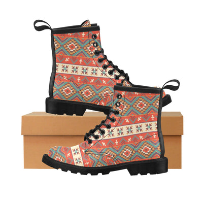 Aztec Red Print Pattern Women's Boots