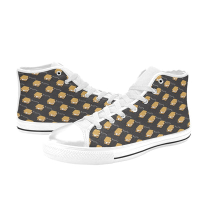 S_Mores Print Design LKS301 High Top Women's White Shoes
