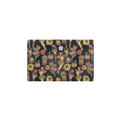 Hula Dancers Hawaiian Style Pattern Print Design 02 Kitchen Mat