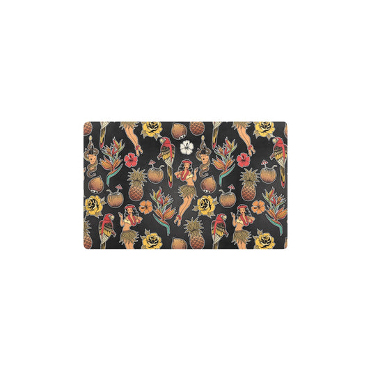 Hula Dancers Hawaiian Style Pattern Print Design 02 Kitchen Mat