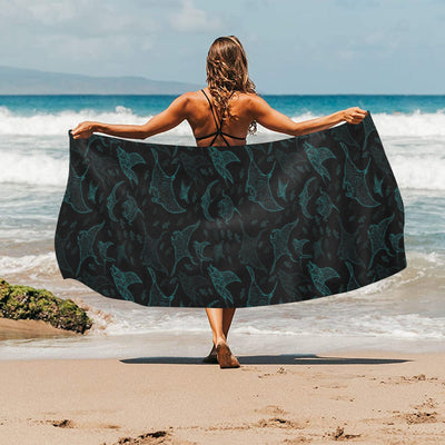 Manta Ray Print Design LKS402 Beach Towel 32" x 71"