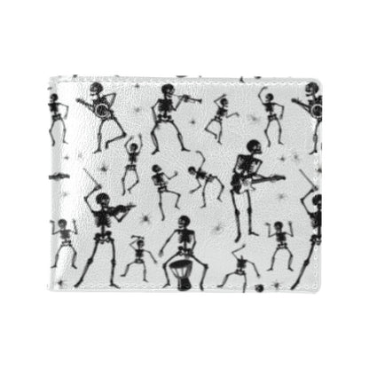 Skeleton Music Player Print Design LKS303 Men's ID Card Wallet