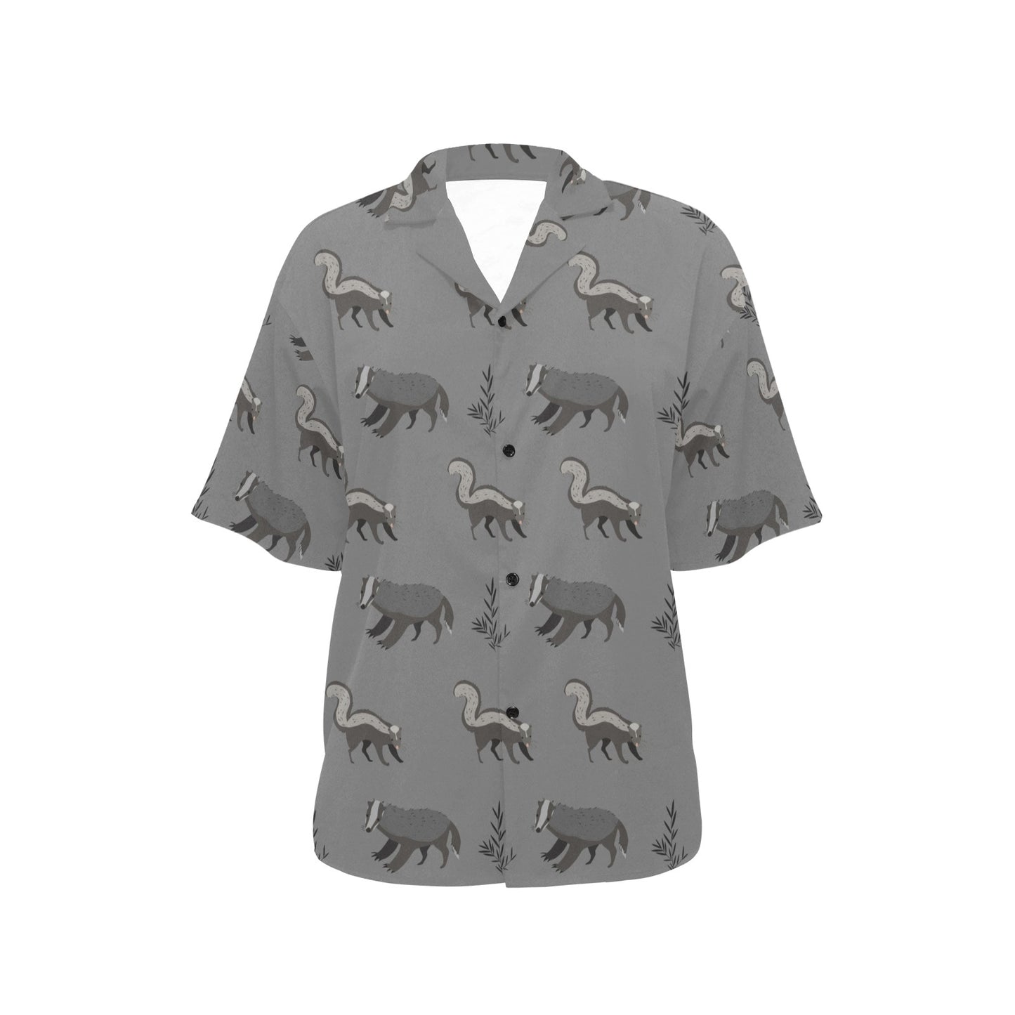 Skunk Print Design LKS301 Women's Hawaiian Shirt