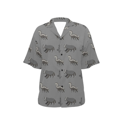 Skunk Print Design LKS301 Women's Hawaiian Shirt