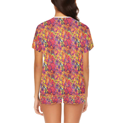 Splatter Print Design LKS303 Women's Short Pajama Set