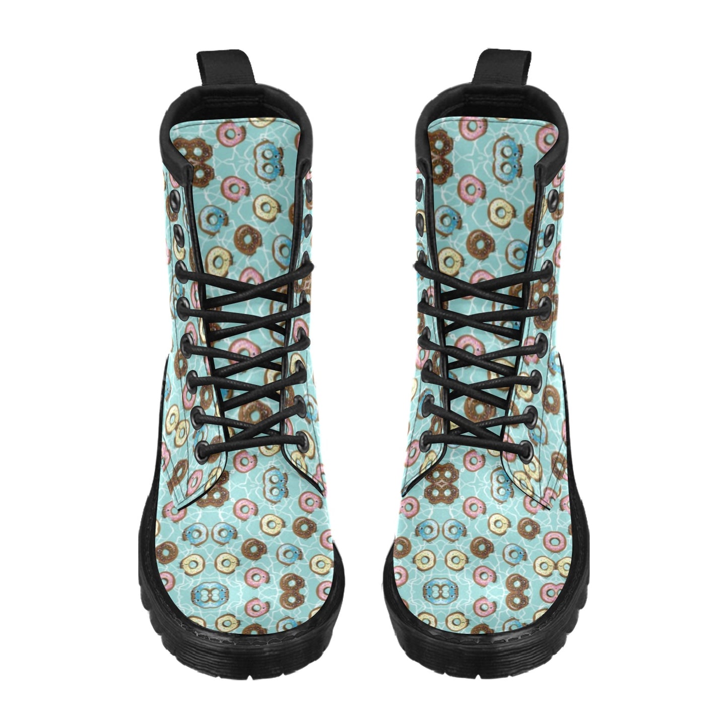 Emoji Donut Print Pattern Women's Boots