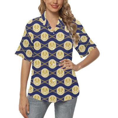 Anchor Luxury Pattern Women's Hawaiian Shirt