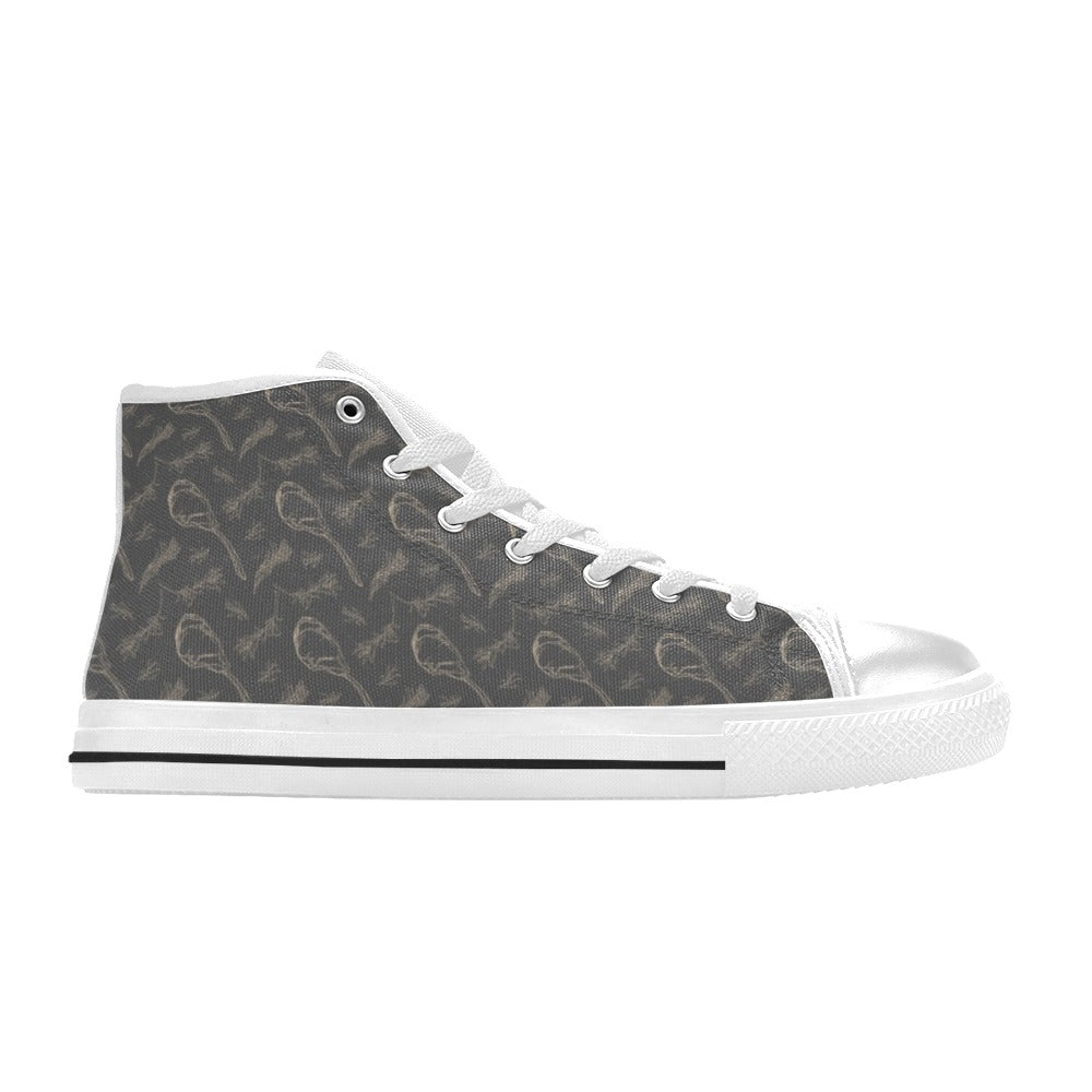 Steak Print Design LKS302 High Top Women's White Shoes