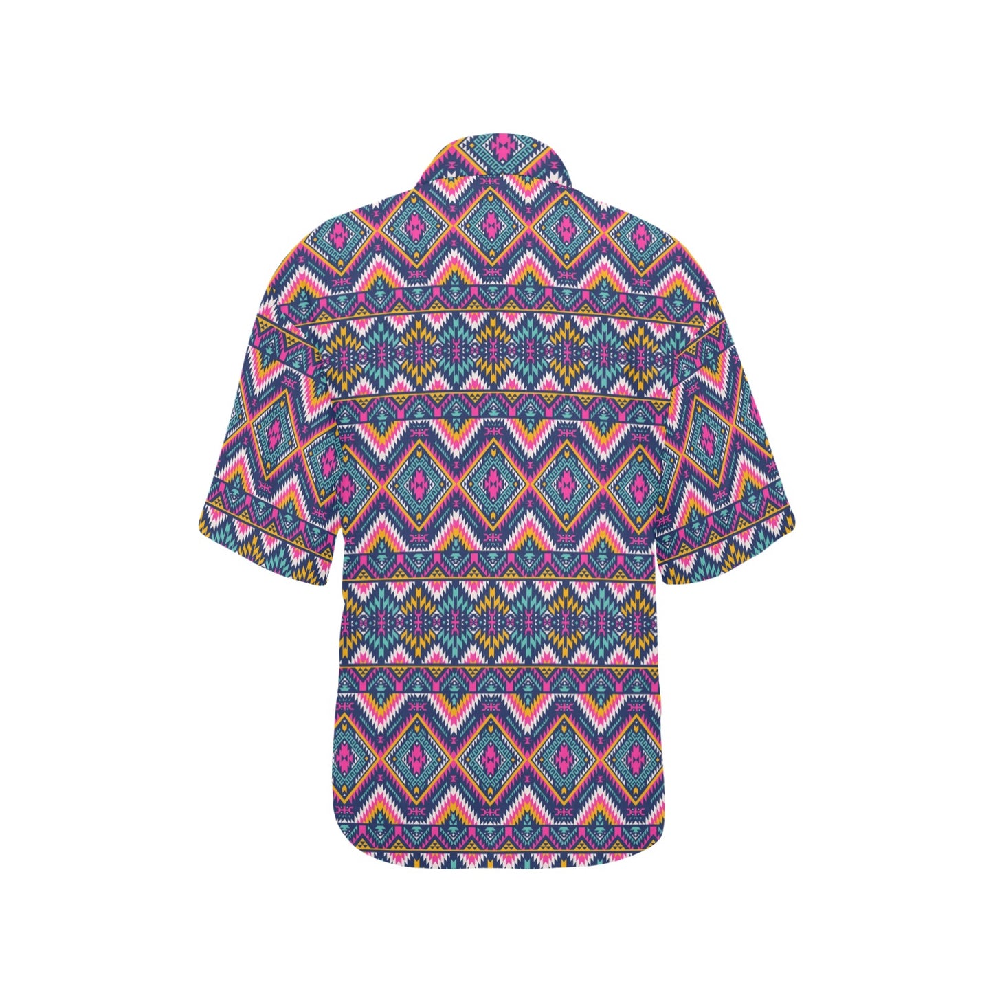 Indian Navajo Pink Themed Design Print Women's Hawaiian Shirt