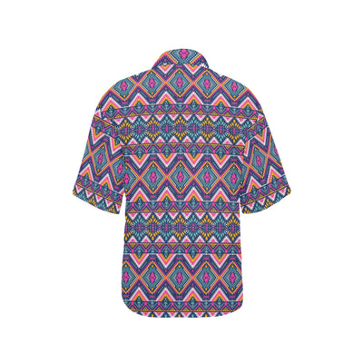Indian Navajo Pink Themed Design Print Women's Hawaiian Shirt