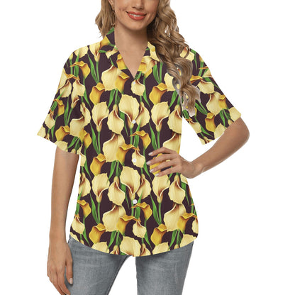 Lily Pattern Print Design LY013 Women's Hawaiian Shirt
