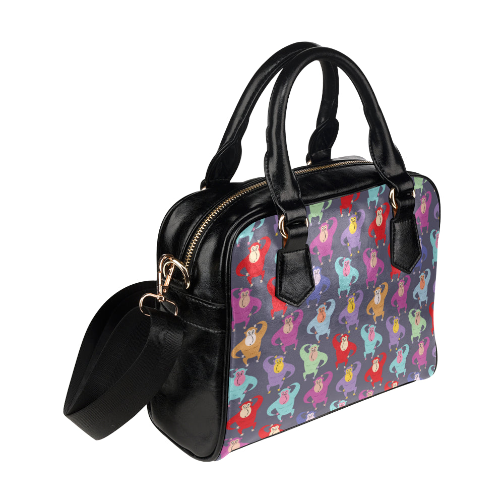 Chimpanzee Pattern Print Design 03 Shoulder Handbag