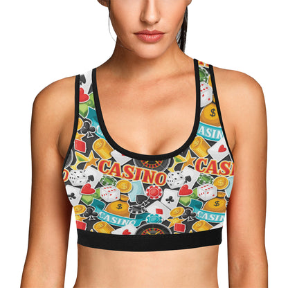 Casino Pattern Print Design 03 Sports Bra