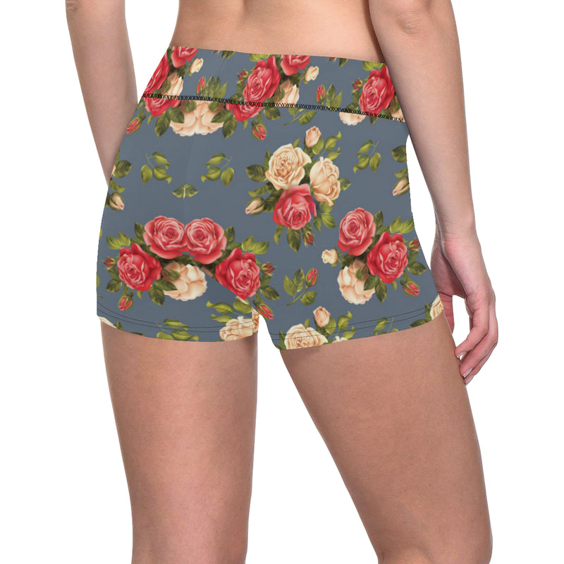 Rose Pattern Print Design RO017 Yoga Shorts