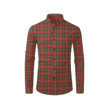 Holiday Tartan Plaid Pattern Men's Long Sleeve Shirt