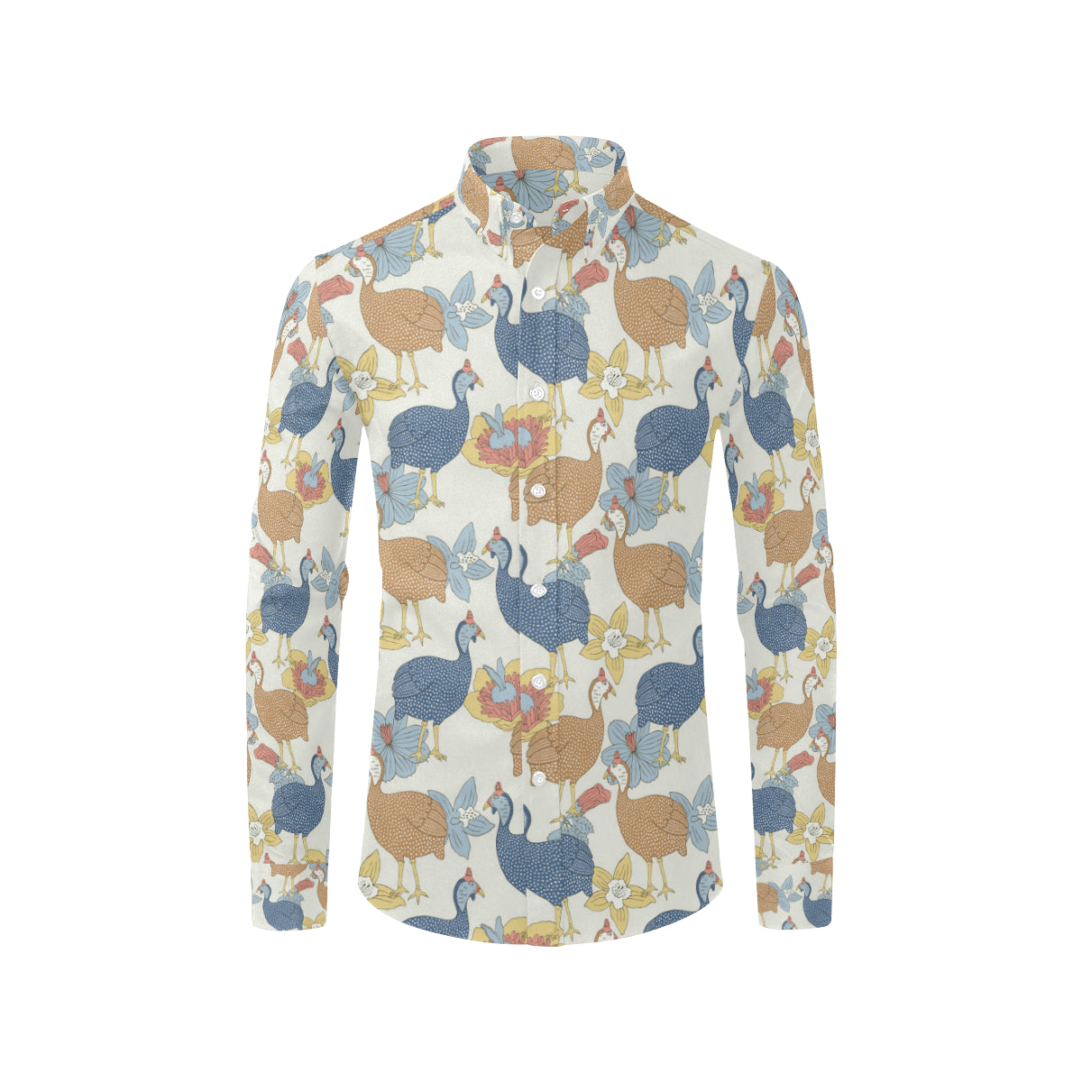 Guinea Fowl Pattern Print Design 01 Men's Long Sleeve Shirt