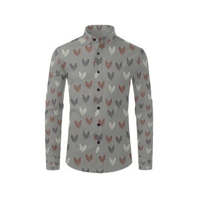 Chicken Pattern Print Design 01 Men's Long Sleeve Shirt