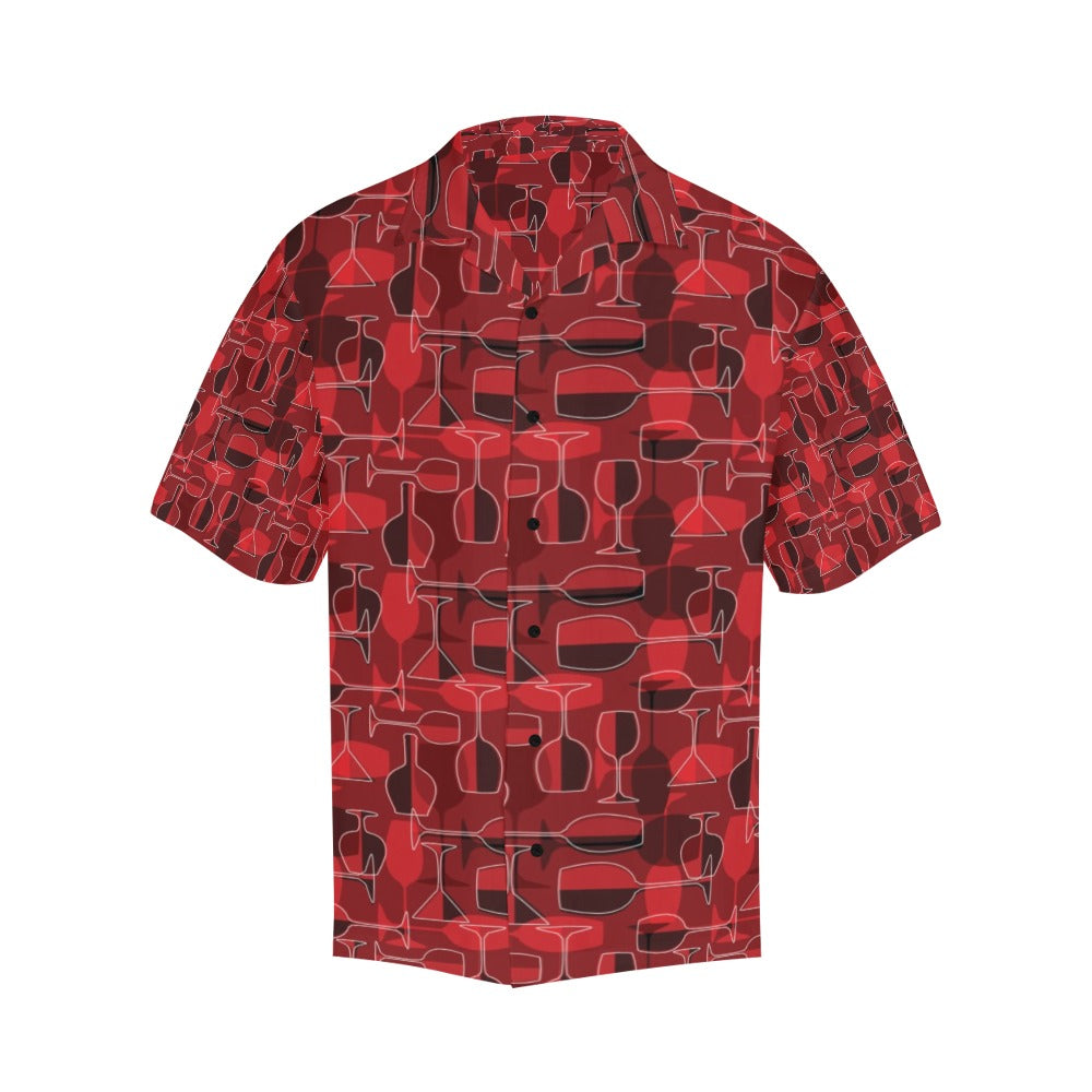 Wine Glass Print Design LKS301 Men's Hawaiian Shirt
