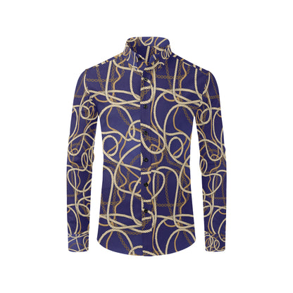 Rope Pattern Print Design A01 Men's Long Sleeve Shirt