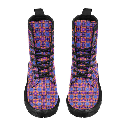 kaleidoscope Purple Orange Print Design Women's Boots