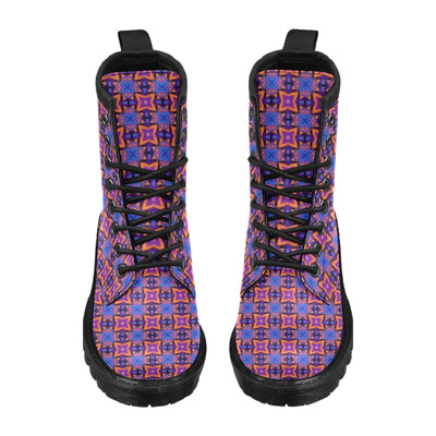 kaleidoscope Purple Orange Print Design Women's Boots