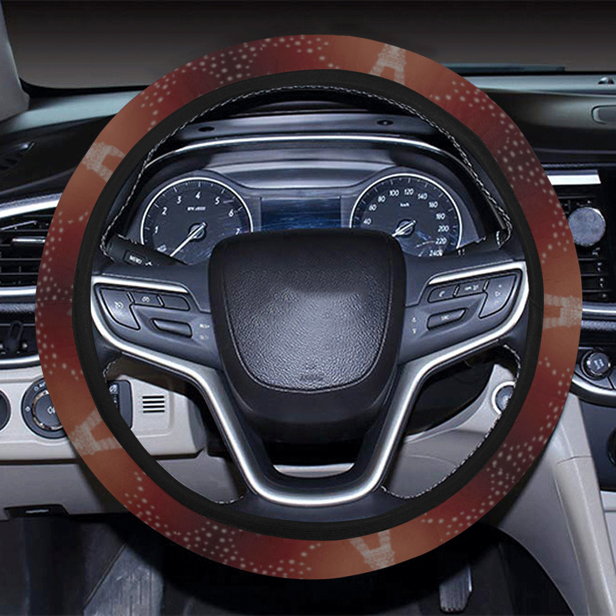Eiffel Tower Drawing Print Steering Wheel Cover with Elastic Edge