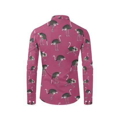 Emu Pattern Print Design 02 Men's Long Sleeve Shirt