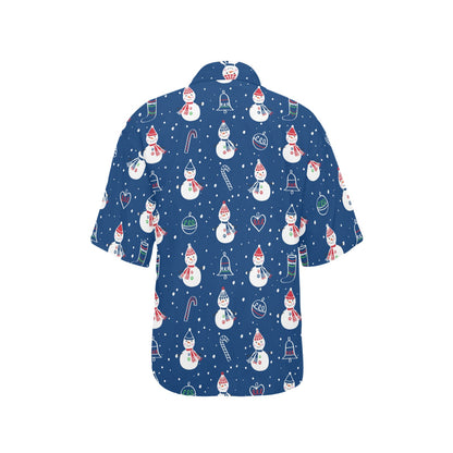 Snowman Print Design LKS306 Women's Hawaiian Shirt