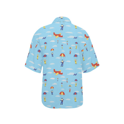 Skydiver Print Design LKS304 Women's Hawaiian Shirt