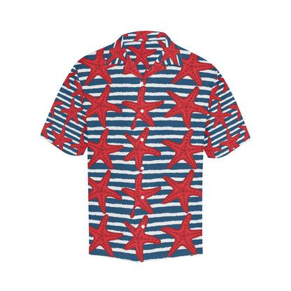 Starfish Red Pattern Print Design 02 Men's Hawaiian Shirt