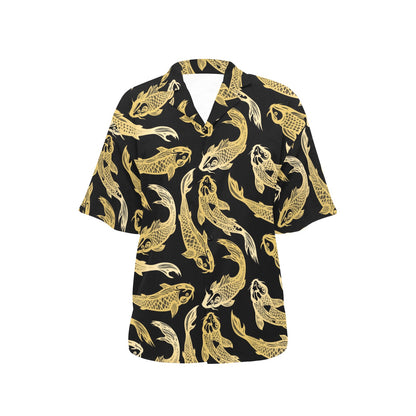 KOI Fish Pattern Print Design 03 Women's Hawaiian Shirt